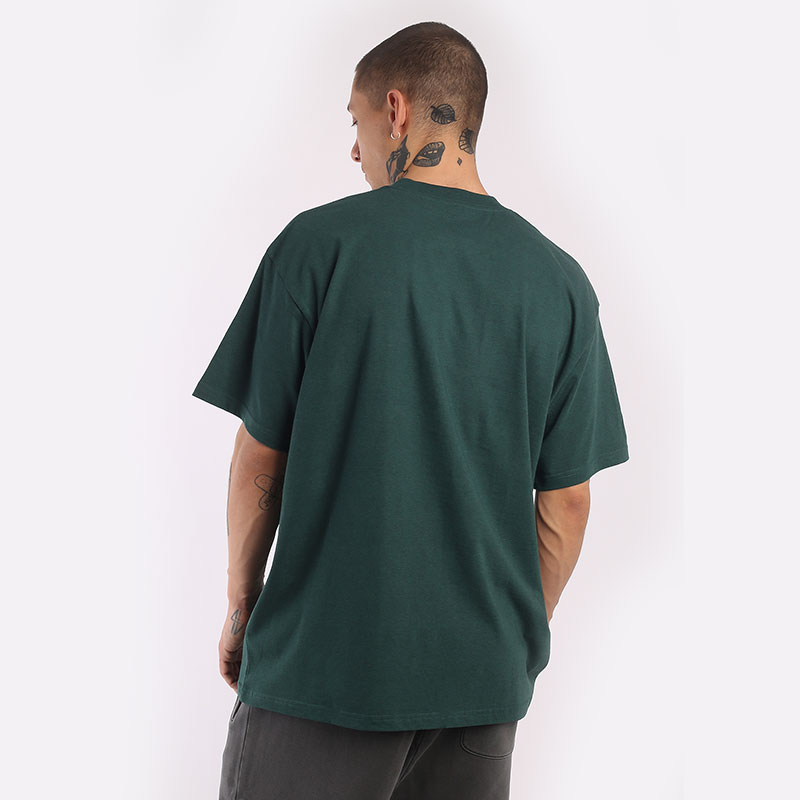 мужская зеленая футболка Carhartt WIP S/S Strretch Pocket T-Shirt I031831-botanic hthr - цена, описание, фото 4